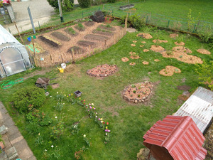 Un jardin en permaculture juste après sa mise en place